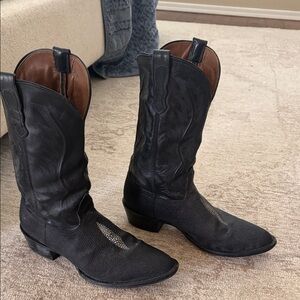 Vintage Nocona Western Boots Men’s 12A Narrow | USA Made | Black Leather | 2000s